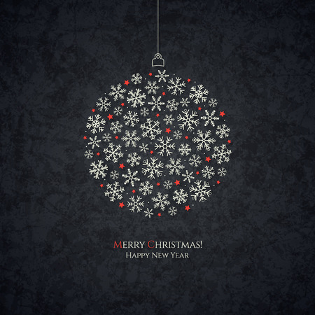 Christmas and New Year. Vector greeting cardのイラスト素材