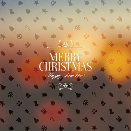 Christmas and New Year. Vector greeting cardのイラスト素材