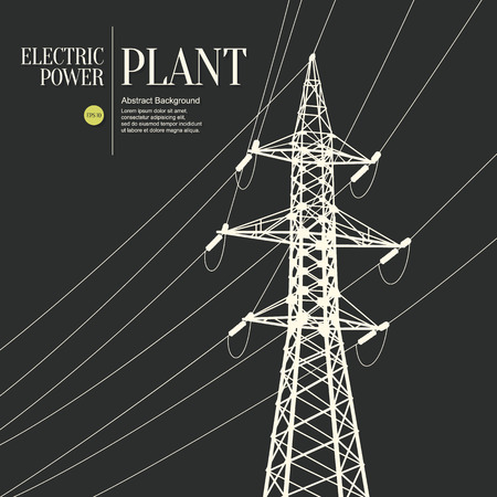 Abstract sketch stylized background. Electric power plantのイラスト素材