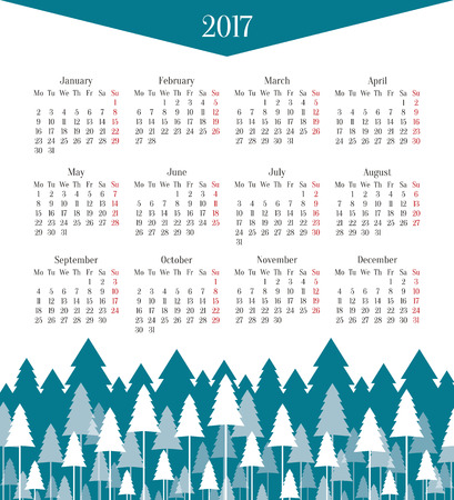Vector 2017 calendar templateのイラスト素材