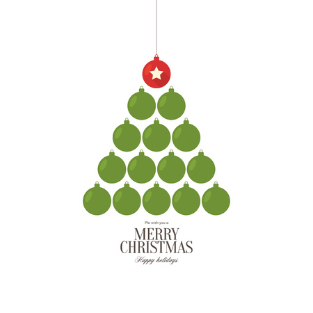 Christmas and New Year. Vector greeting card with Christmas of the ornament ballsのイラスト素材