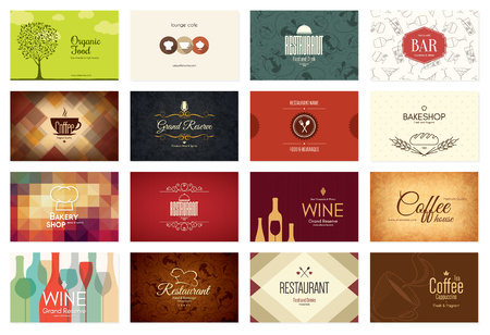 Business card big set 16 bright visiting cards.のイラスト素材