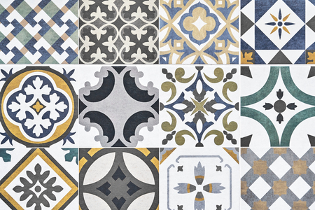 Texture of ceramic tiles in oriental. Turkish ceramic tiles lined on the wall. Ready idea for your...