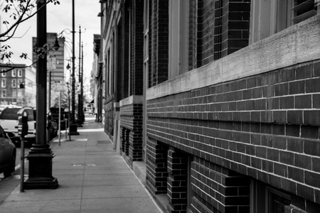 Urban setting of old brick buildingの写真素材