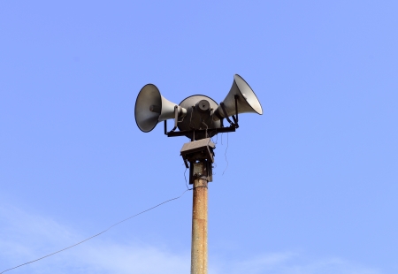 The radio loudspeaker under the blue sky 
の写真素材