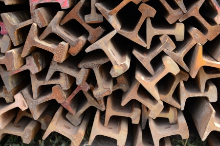 Rail features of piled up together の写真素材