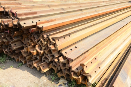 The old rail piled up together 
の写真素材