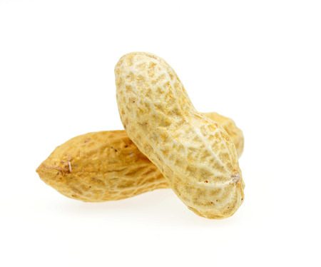 Two peanuts isolated on a white background 