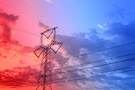 Beautiful sky tower of a high voltage isolation