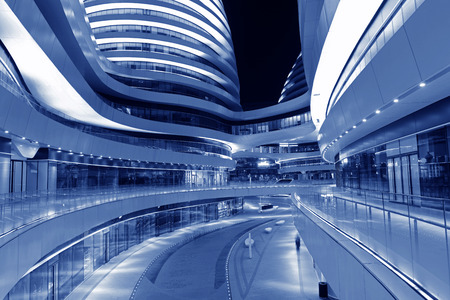 Beijing - December 3: modern building external scenes, galaxy BOHO night in Beijing, China, on December 3, 2014, Beijing, China.のeditorial素材