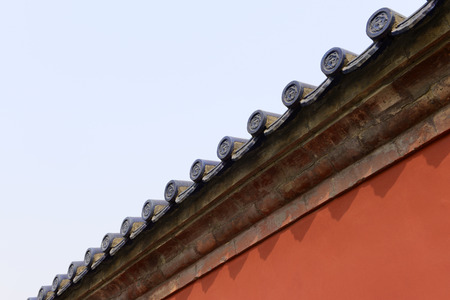 Beautiful glass tiles building roof in Chinaの写真素材