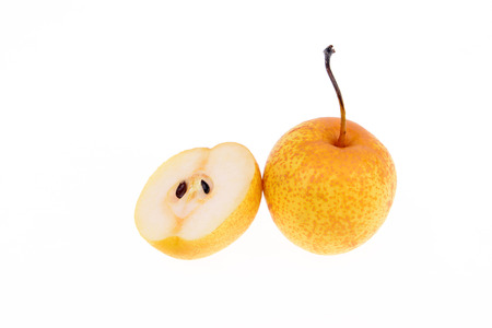 Sour pear isolated on a white backgroundの写真素材