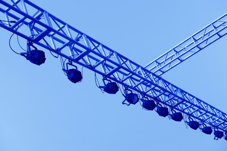 The stage lights on the metal frameの写真素材