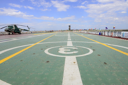 The deck of the helicopterのeditorial素材