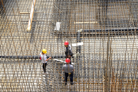 The framework of reinforced concrete in the construction site