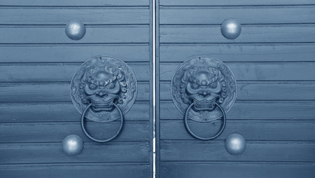 Wooden door knocker, close-up