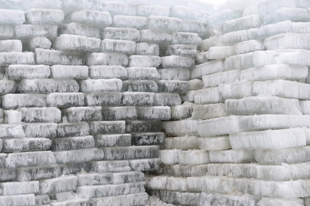 Stacked together in ice