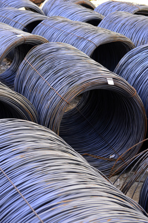 Reinforced bar in the construction siteの写真素材