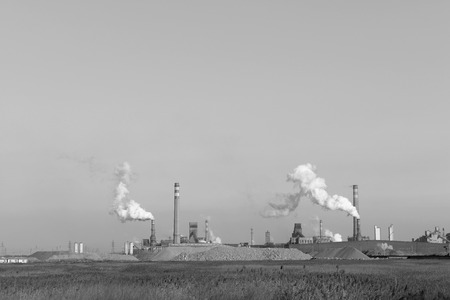 Open-pit mine and power plant のeditorial素材