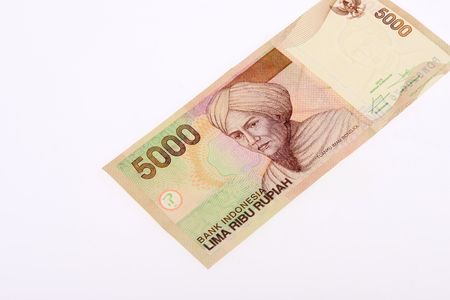 Rupiah note on white backgroundの写真素材