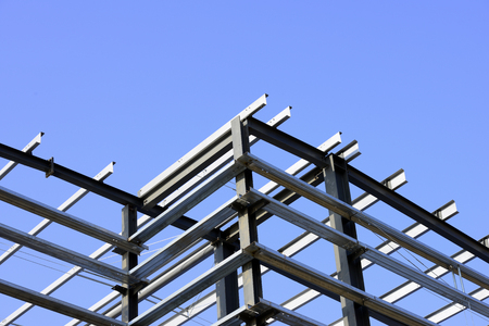 Steel structure building is under construction のeditorial素材