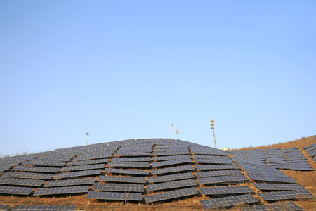 Solar power generation equipment, on the hillside