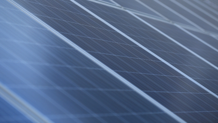 Solar power generation equipment on the hillside