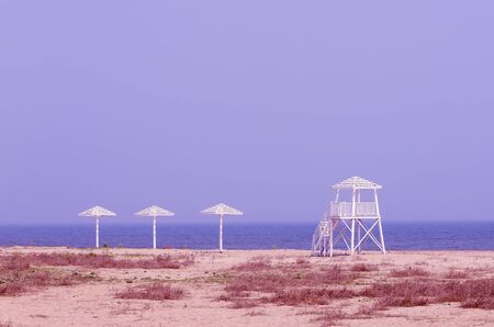The watchtower is by the seaの写真素材