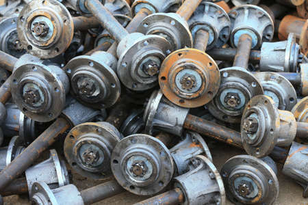 Many axles are stacked togetherの写真素材