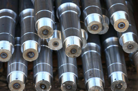 Many axles are stacked togetherの写真素材