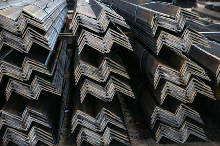 Many steels are stacked together in the production workshop