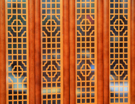 Close-up of wooden furniture and handleの写真素材