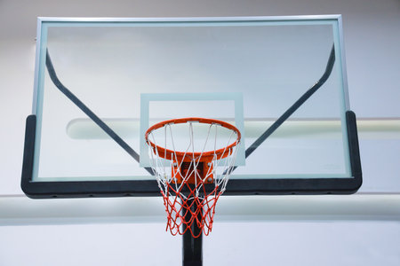 Beautiful basketball rack, indoor lighting field
