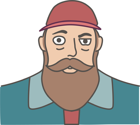 Man with beard and capのイラスト素材