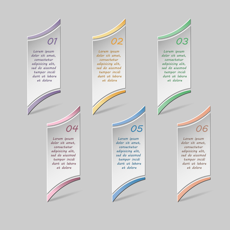 Colorful infographics template with steps, options. For infographic, banner, poster, web design, brochure, presentation. Vector illustrationのイラスト素材