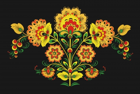 Flowers on a black backgroundのイラスト素材