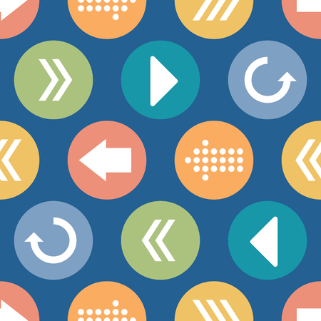 Vector Colorful Arrow Circles Seamless Patternのイラスト素材