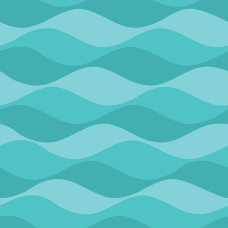 Vector Teal Waves Seamless Pattern Background. Perfect for fabric, scrapbooking, kids, stationary, and home decor projects.のイラスト素材