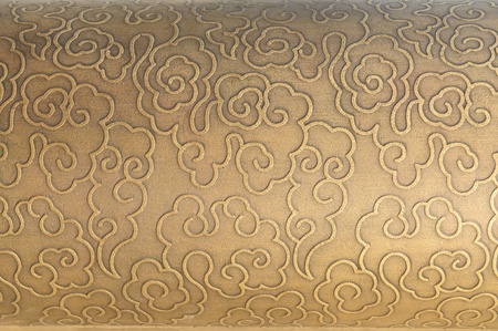 The door with bronze, carving delicate beautiful decorative patternの写真素材