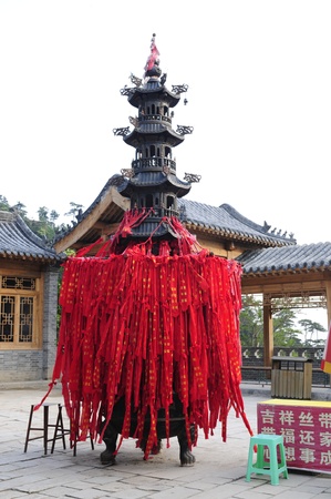 Chinese traditional building temples, pagodas prayers の写真素材