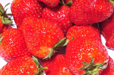 Strawberries in the white backgroundの写真素材