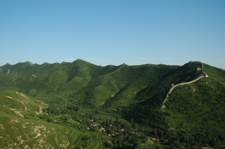 The Great Wall of the original in northern Chinaの写真素材