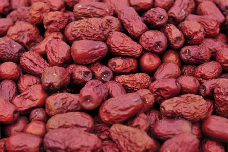 Red jujube, name and date. の写真素材