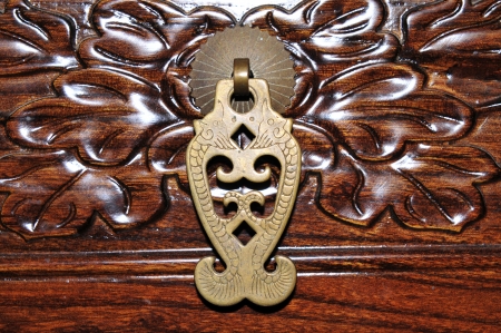 The old wooden door padlock  の写真素材