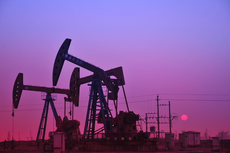 Oil drilling rig, tanghai county of hebei province oil fields in Chinaのeditorial素材