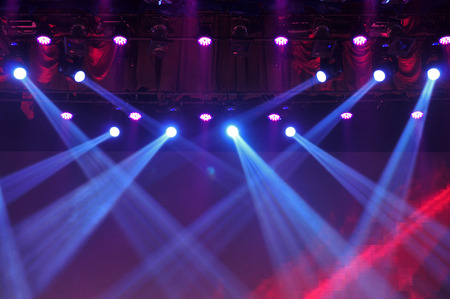 Stage lighting effect in the dark, close-up picturesの写真素材
