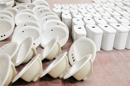 Ceramic products in the workshopの写真素材