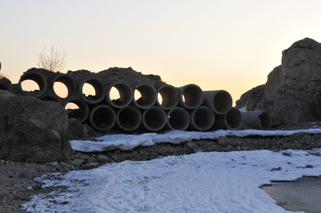 Winter heap together well tubeの写真素材