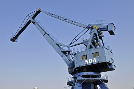 Crane in the industrial port in Shanghai, Chinaのeditorial素材