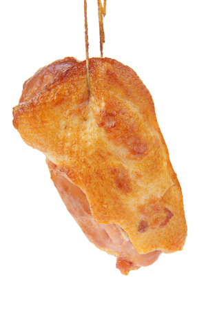 Smoked meat isolated on a white backgroundの写真素材